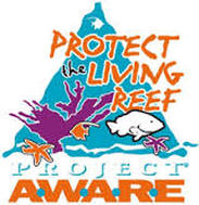 Protect the living reef - Project Aware logo - Property of Project Aware / PADI - Snippy's Snaps Diving - Dive Snippy